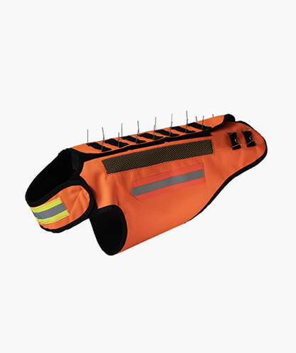 Dogtech Wolf Mesh - testad vargskyddsväst med vargstål för jakt i vargtäta och varma områden. Orange.